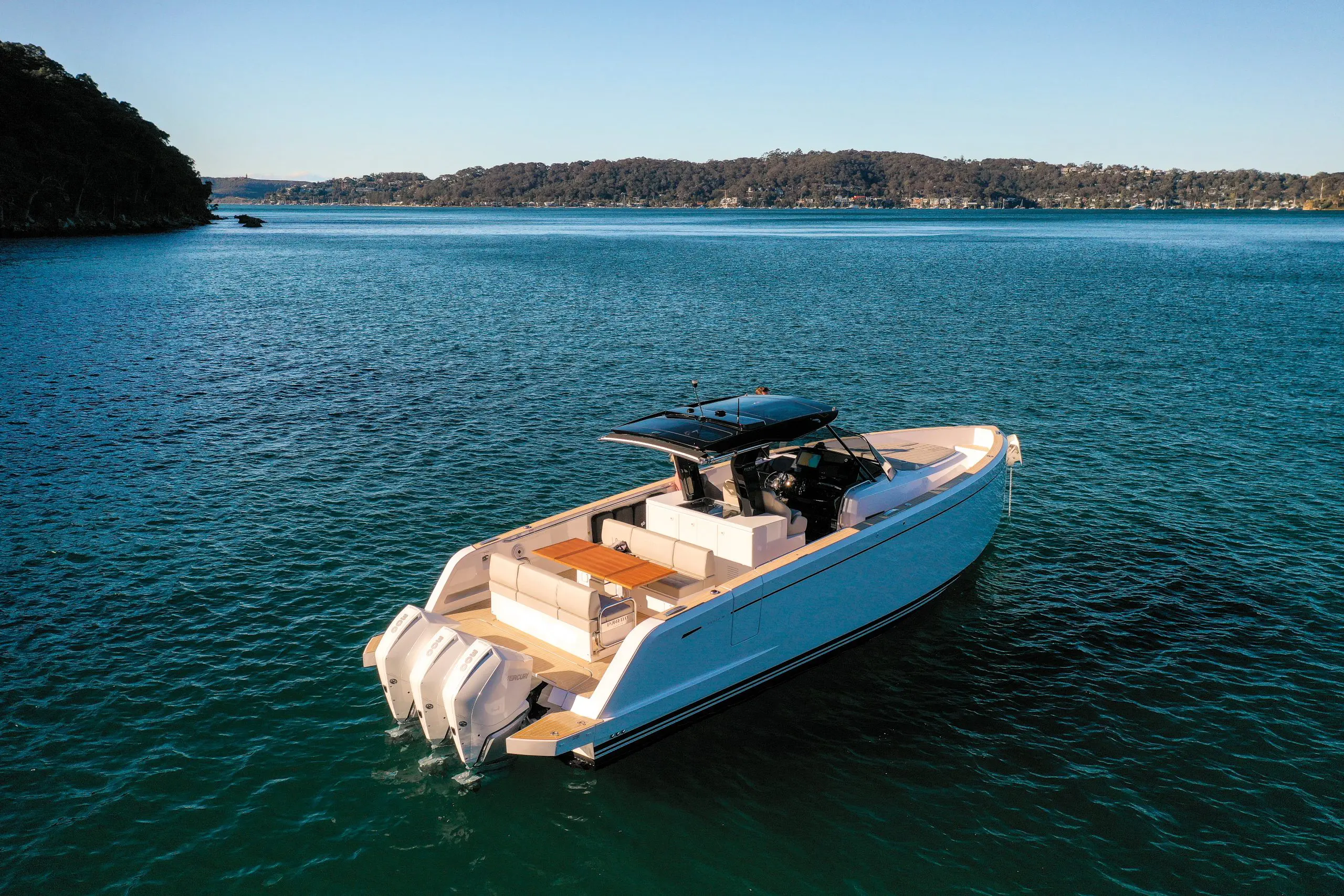 Pardo 38 yacht drone shot