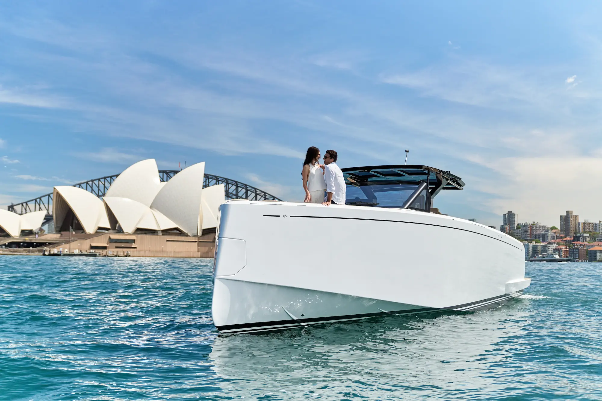 Driving the Pardo 50 yacht on the water