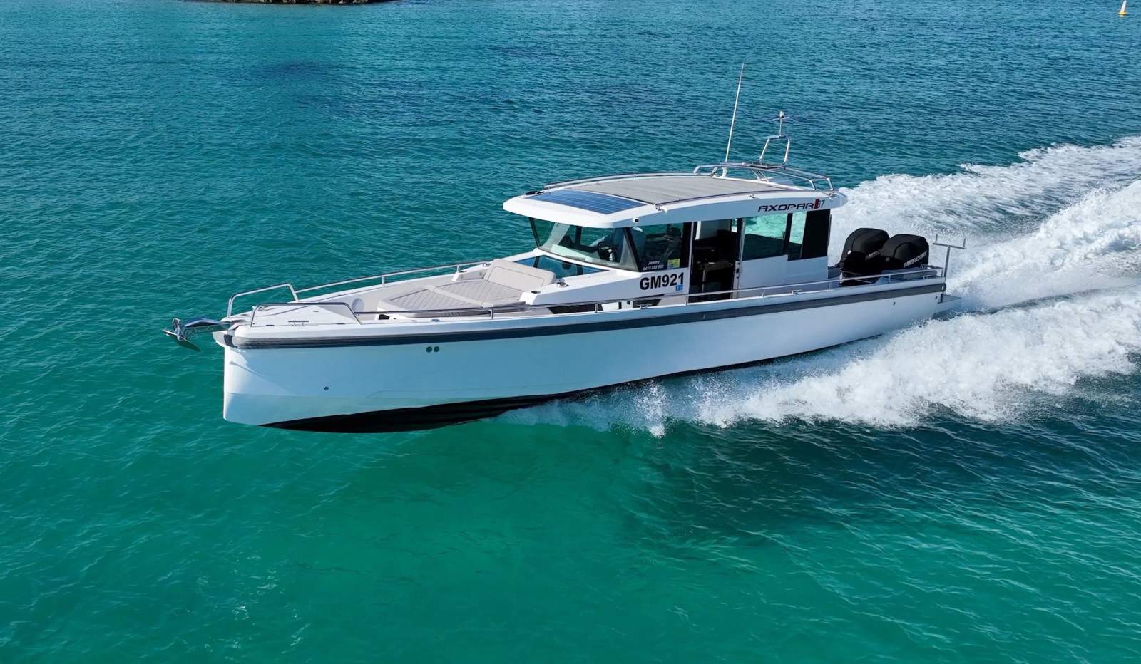 Axopar 37 X Sun Top Side View