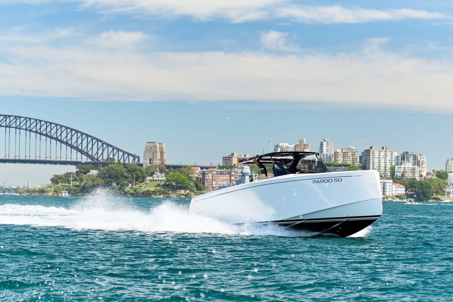 Driving the Pardo 50 yacht on the water