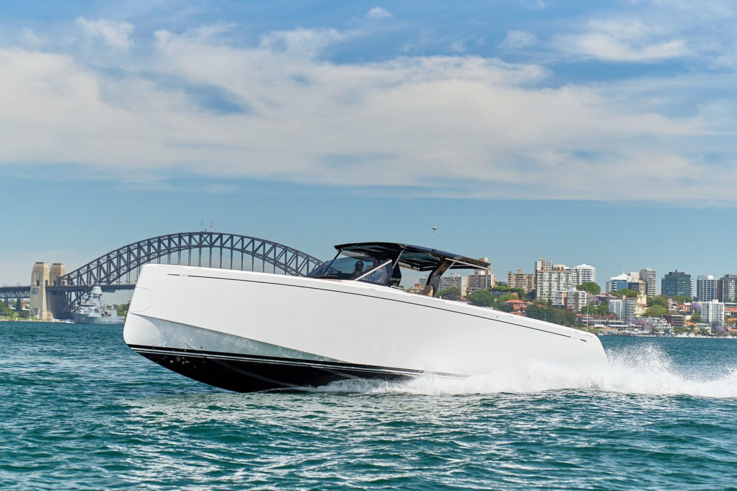 Driving the Pardo 50 yacht on the water