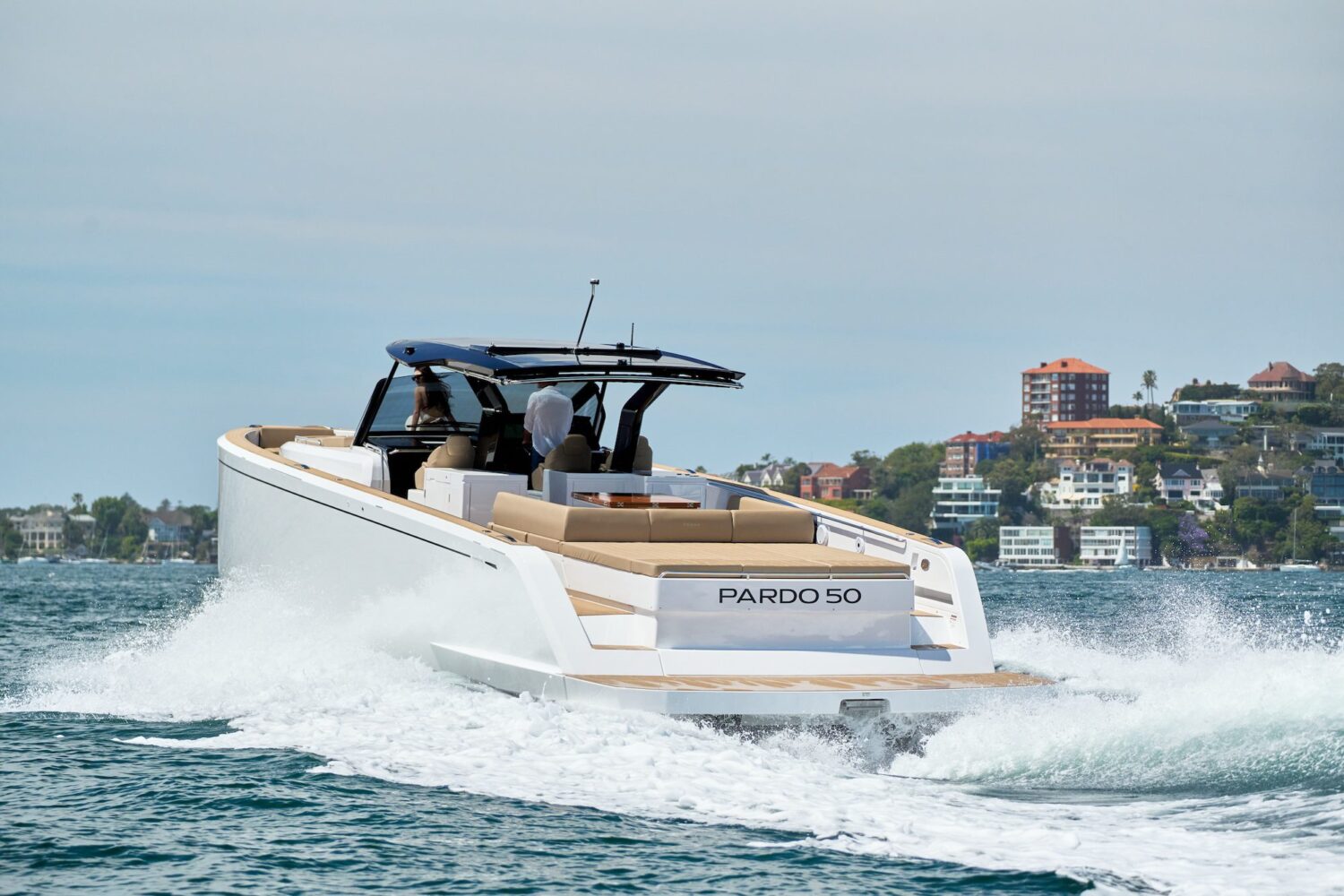 Driving the Pardo 50 yacht on the water