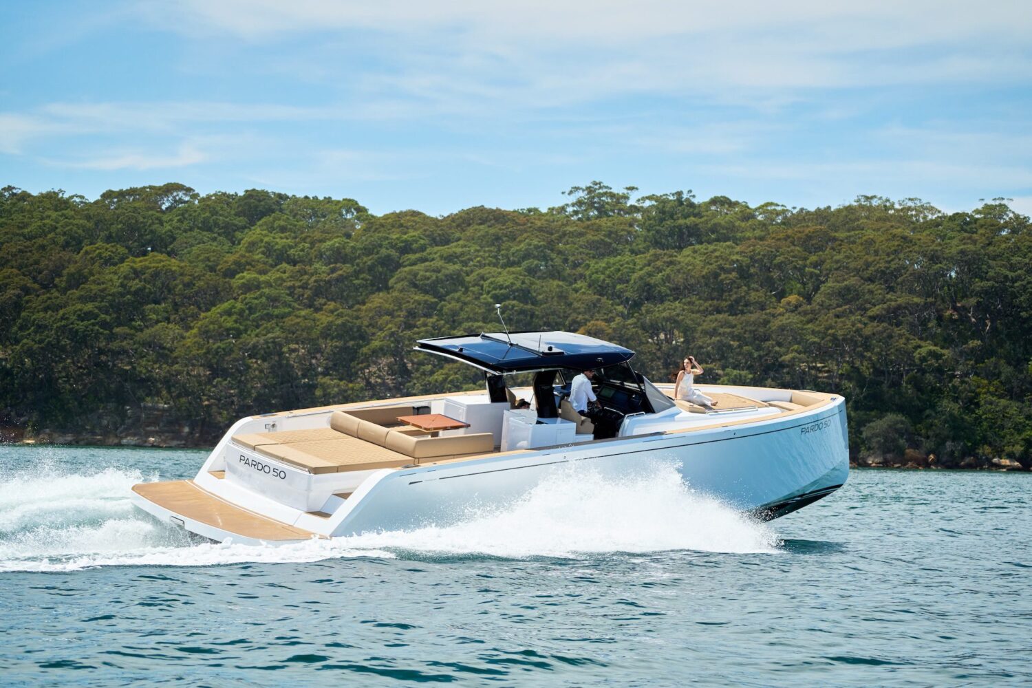 Driving the Pardo 50 yacht on the water Driving the Pardo 50 yacht on the water