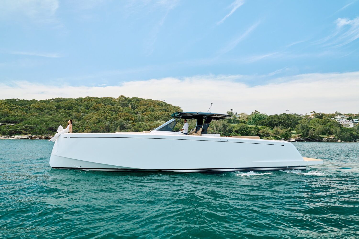 Driving the Pardo 50 yacht on the water