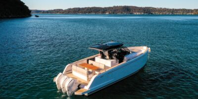 Pardo 38 yacht drone shot