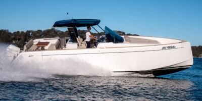 Pardo 38 yacht man driving