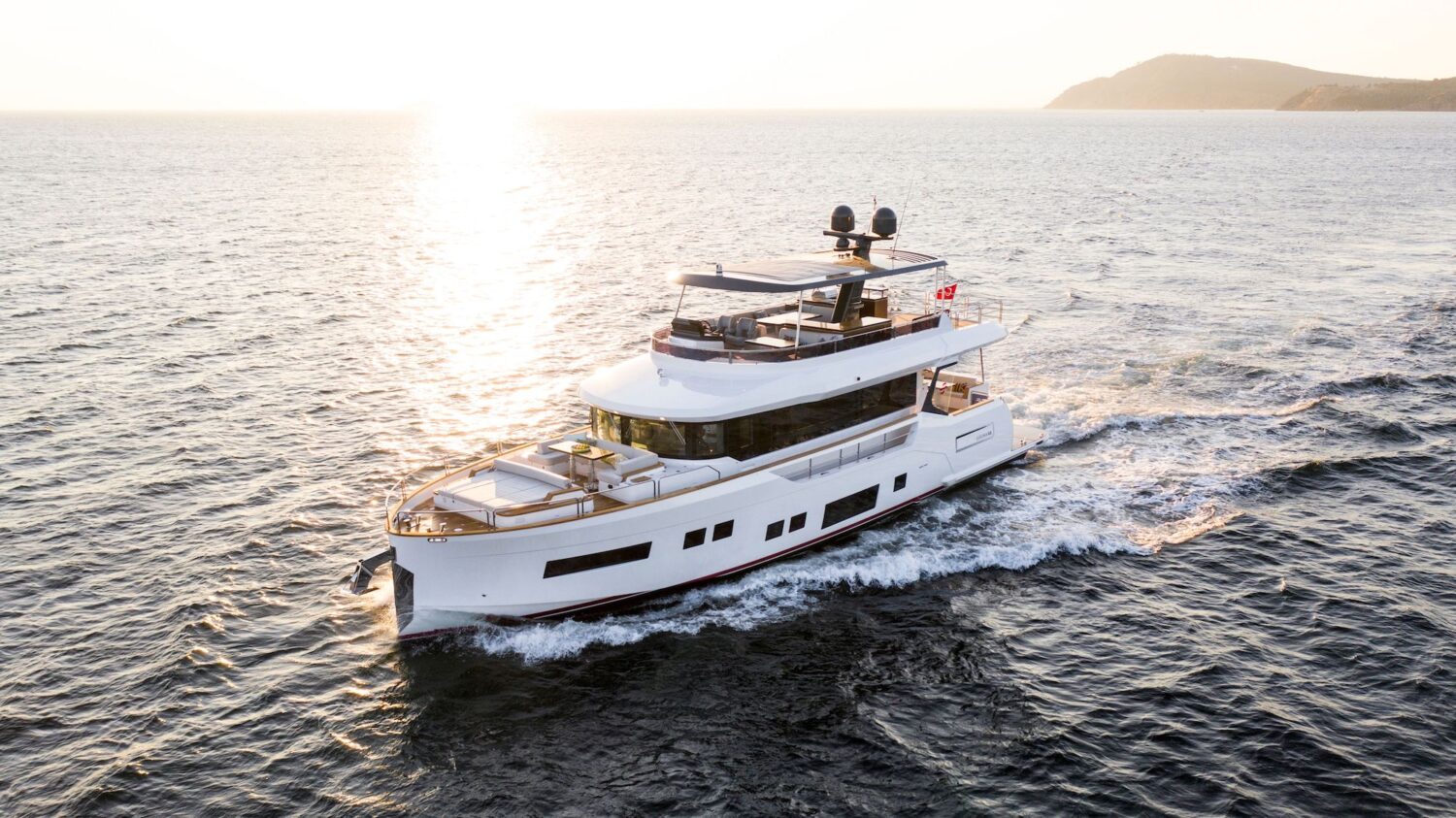 Sirena yacht drone shot