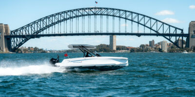 Axopar yacht driving in Sydney