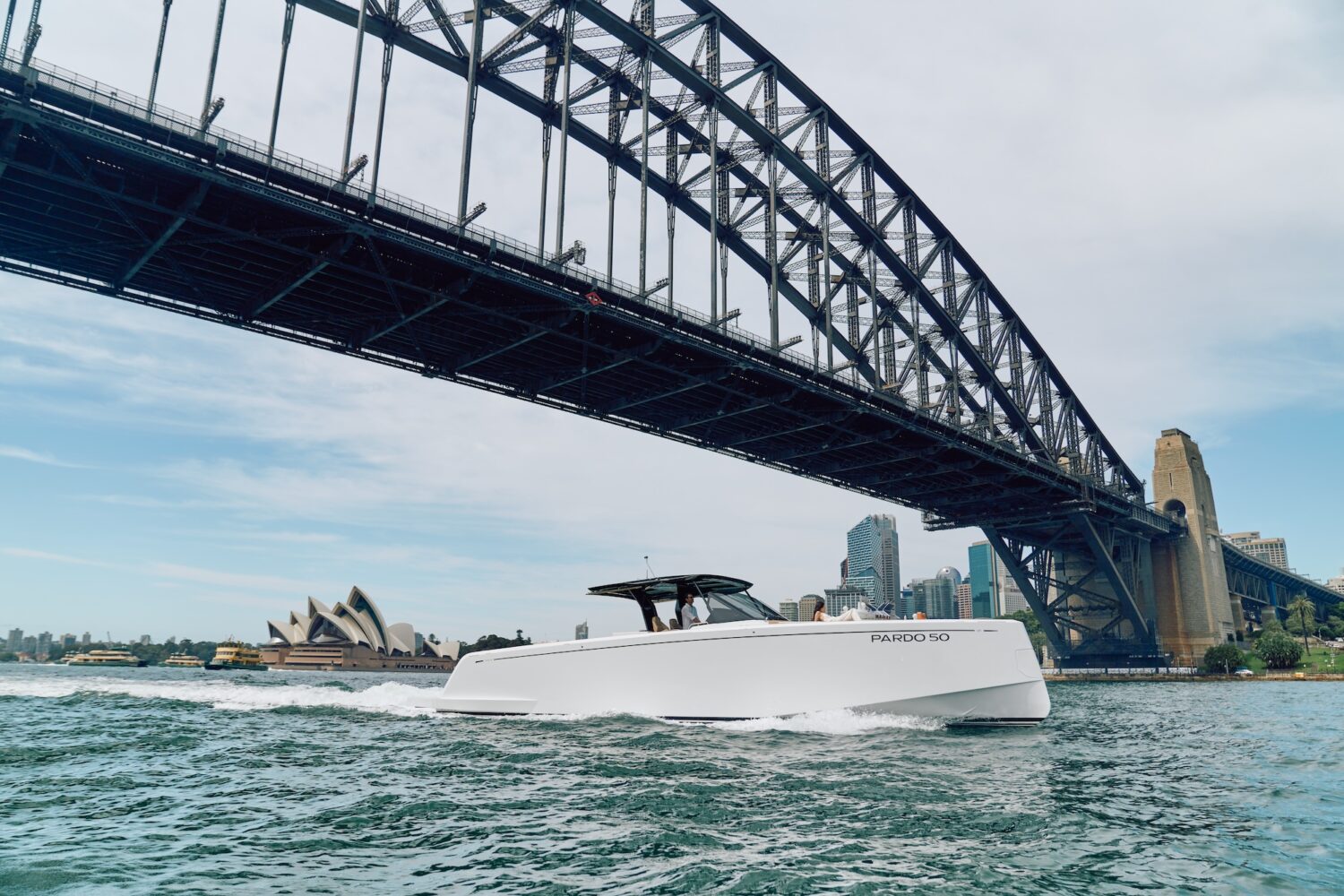 Driving the Pardo 50 yacht on the water