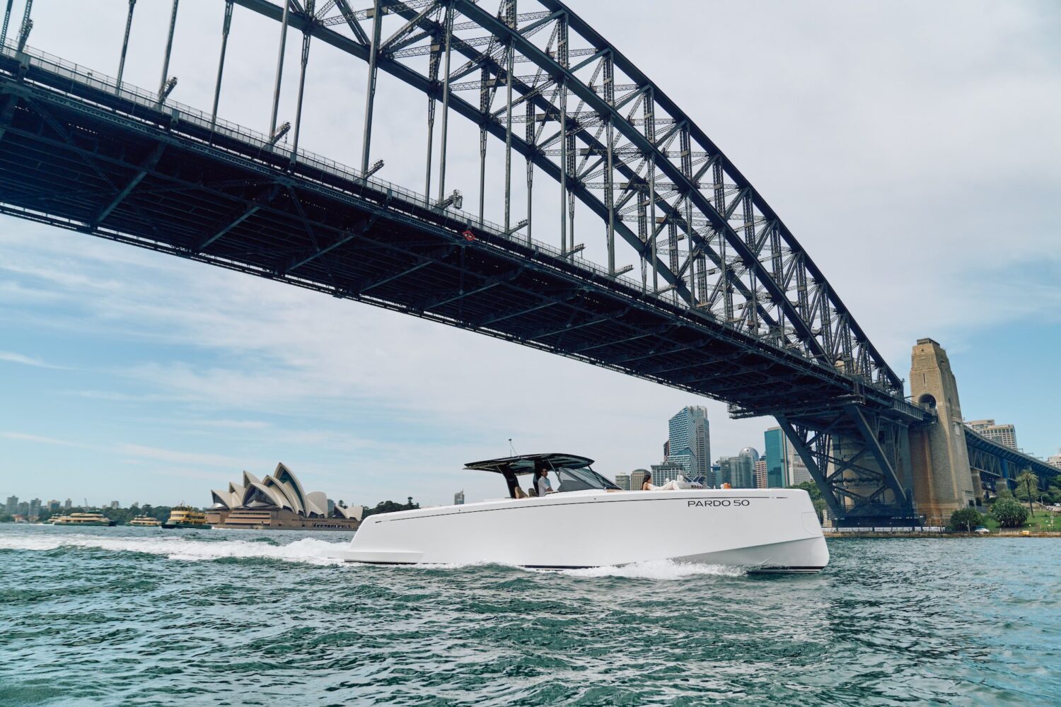 Driving the Pardo 50 yacht on the water