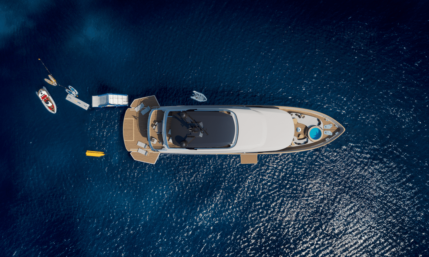 Sirena 118 exteriors bird eye view