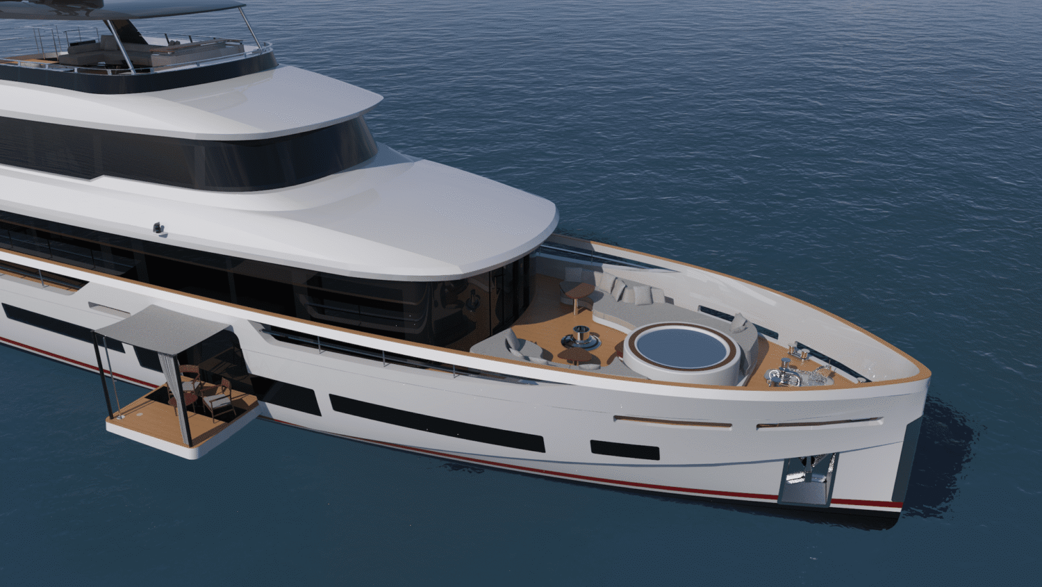 Sirena 118 super yacht bow